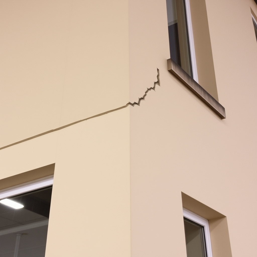 Abbildung 13: Setzungsriss in der Putzfassade, ausgehend vom Fenstereck (Beispielfoto)