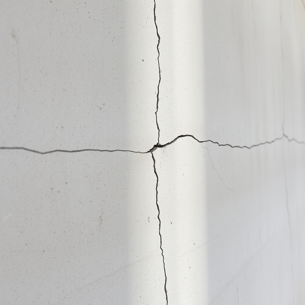 Abbildung 12: Haarrissbildung in der Betonwandfläche, Streiflichtaufnahme (Beispielfoto)