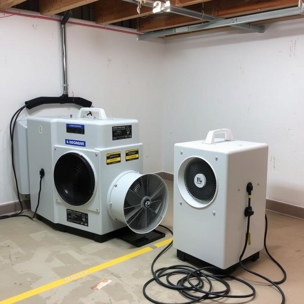 Abbildung 19: Laufende technische Trocknung mit Kondensationstrocknern und Ventilator (Beispielfoto)